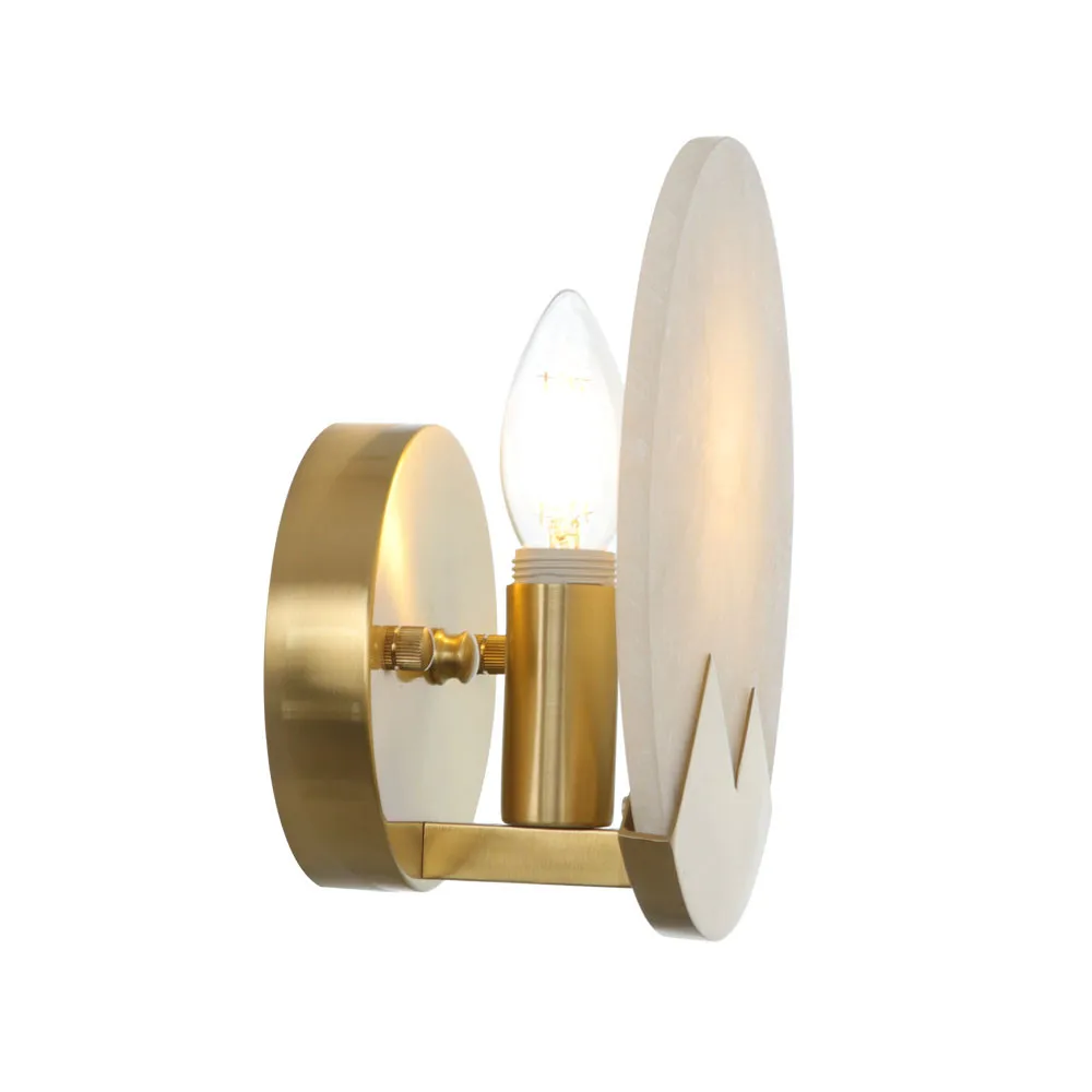 Простой античный настенный светильник декоративные бра из чистой меди мраморный