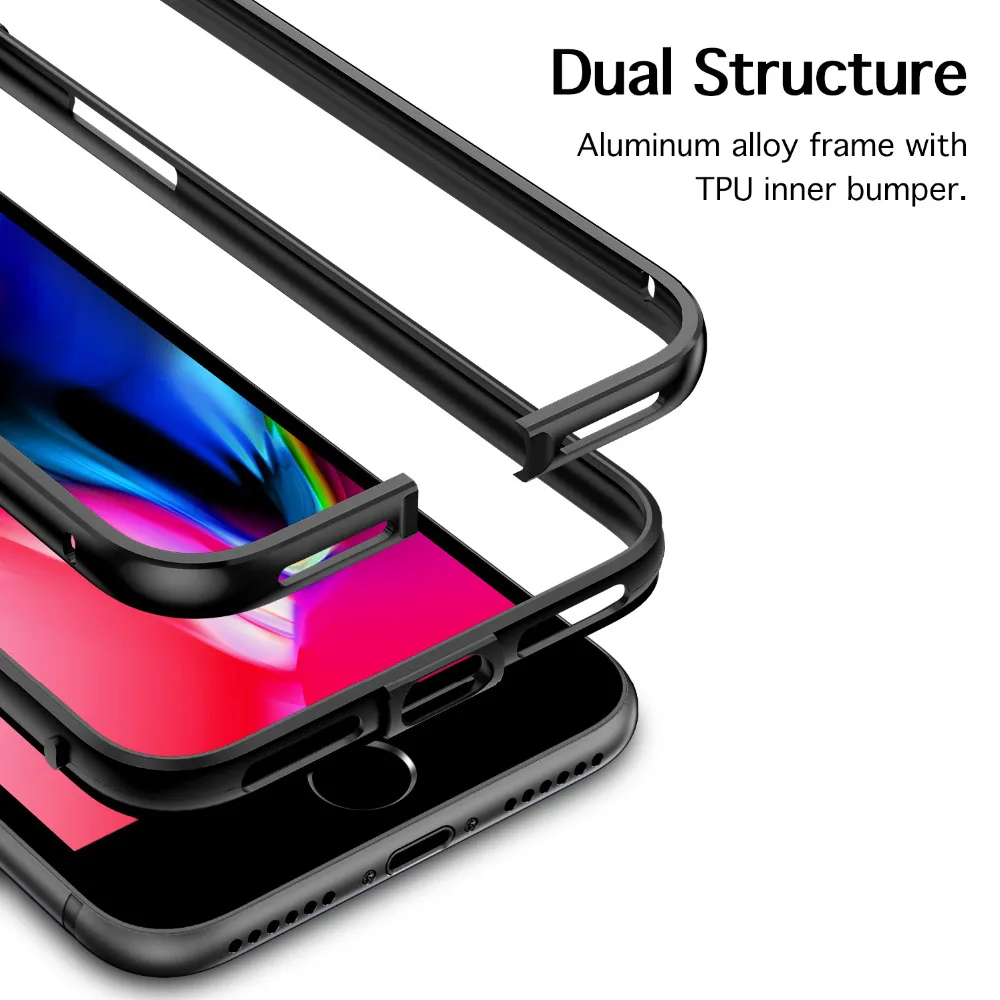 Чехол для iPhone 8/8 плюс, ESR металла рамки ультра тонкий Алюминий сплав Универсальный амортизирующий бампер чехол для iPhone 7/7 Plus