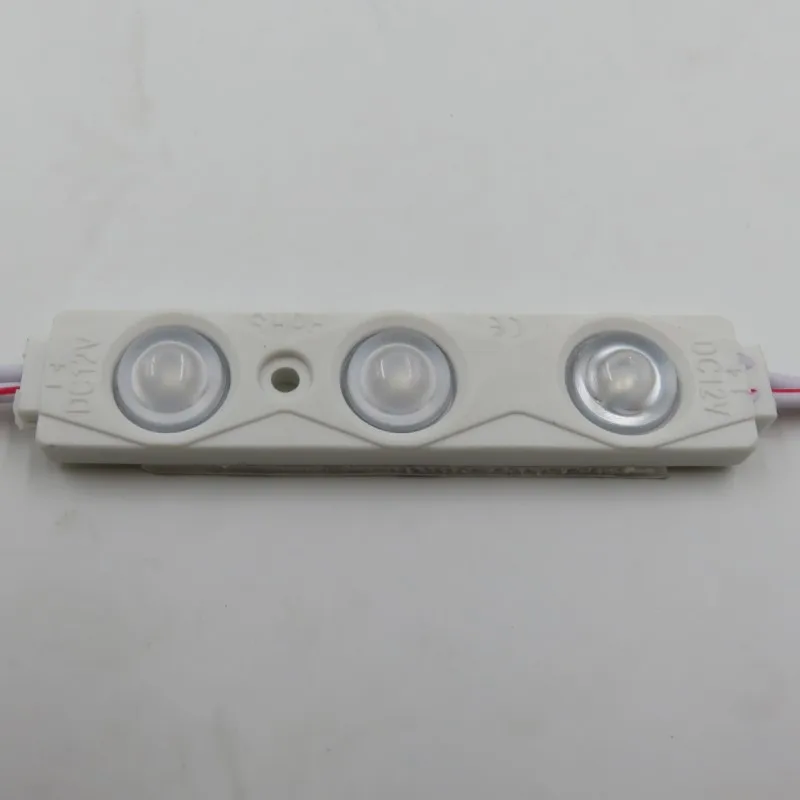 

New Ultra brightness 20pcs/lot 2835 3LED injection led module,12V,1.5w,with lens,Waterproof IP65,Aluminum substrate led module