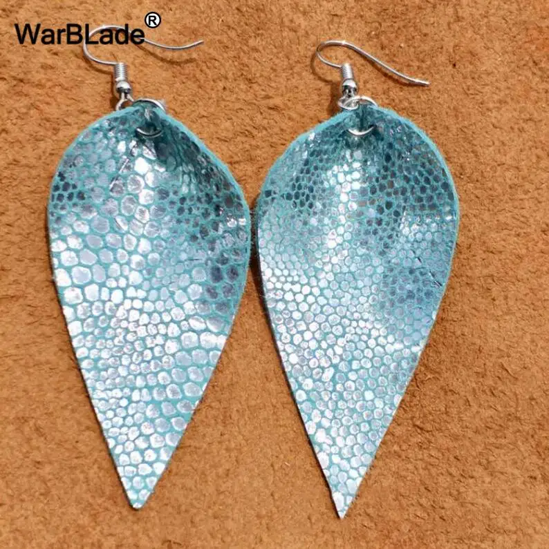 12 WarBLade модные серьги-капли из натуральной кожи для женщин богемные длинные Подвески Висячие серьги-капли Femme эффектные ювелирные изделия - Окраска металла: 12