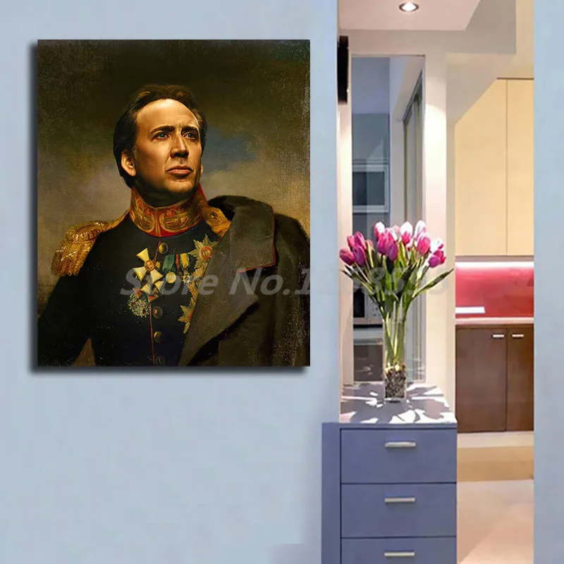 Николас Кейдж портрет HD Wall Art Винтаж постер и принт холст живопись, декоративная картина для офиса Гостиная Home Decor