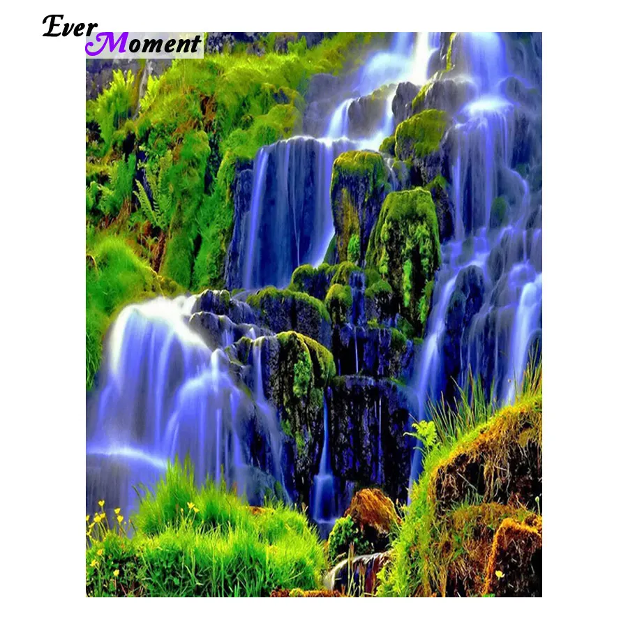 

Алмазная живопись наклейки декоративная роспись стразы, мозаика, вышивка крестиком, алмазная вышивка с рисунком водопада ASF407