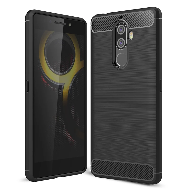 Чехол для телефона Lenovo K8 Note из углеродного волокна Мягкий ТПУ силиконовый
