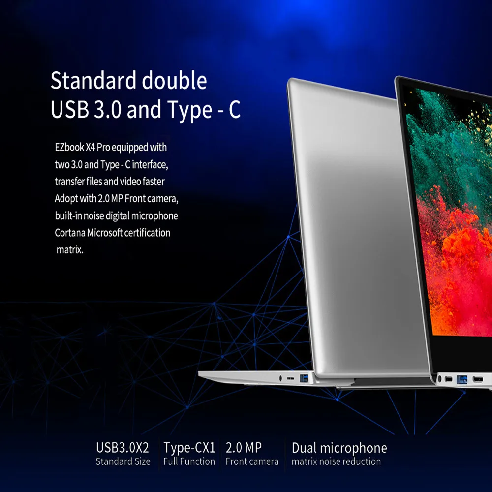 Джемпер EZBook X4 Pro Тетрадь 14 0 &quotWindows 10 Intel Core i3 5005U Dual 2 ГГц 8 Гб Оперативная память 256 GB