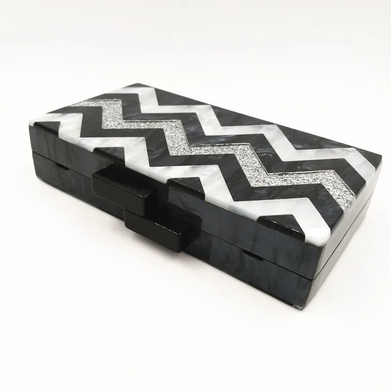 Женский акриловый кошелек в полоску винтажная вечерняя дамская сумочка