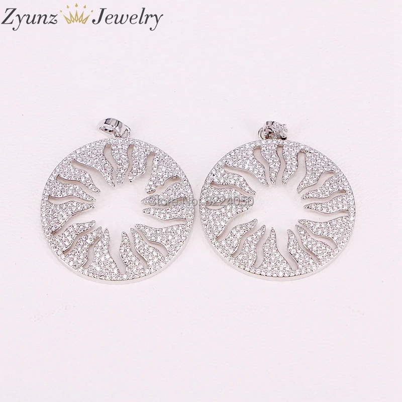 5 шт. модные медные микро проложить CZ полые круглые подвески для женщин ювелирные