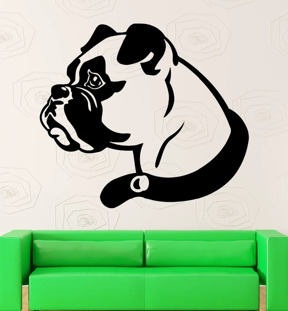 Наклейки на стену в виде собаки боксерские животные красивые домашние украшения
