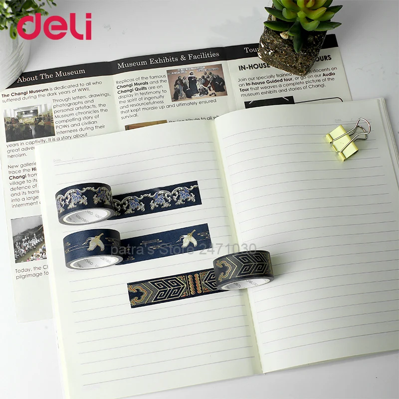 

Deli Colorful adhesive Washi masking tape set Creative Scrapbooking Stickers Decorative School Office supplies stationary