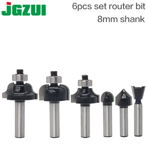 Фреза по дереву с хвостовиком 8 мм, насадка для прямой концевой фрезы, триммера, для очистки, утапливания, отделки, угловой круглый корпус, биты, инструменты, фреза, 1 шт.