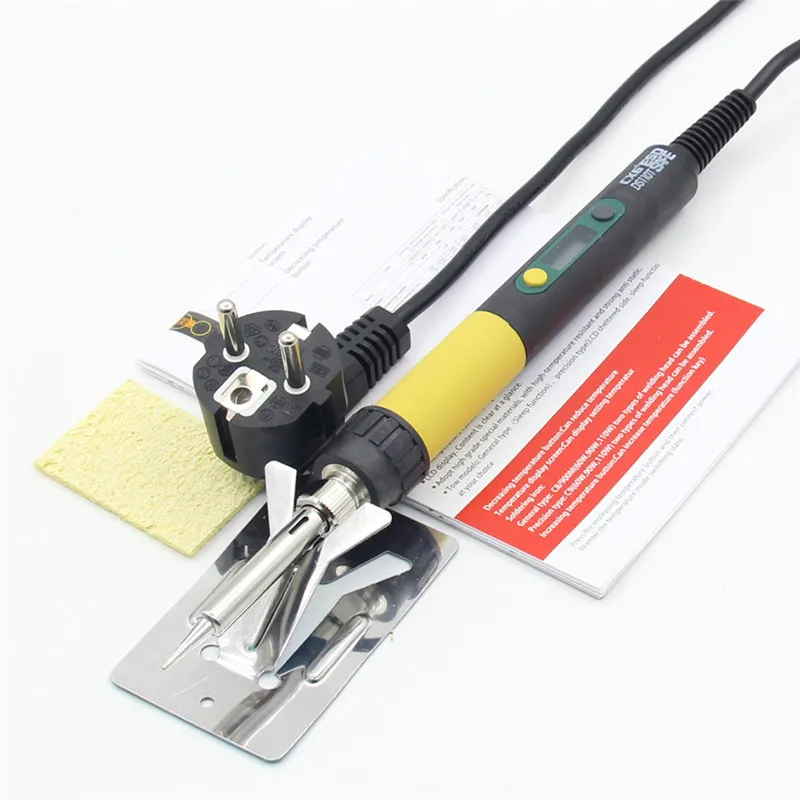 1 Package CXG DS110T Электрический паяльник 220 В 110 Вт паяльная станция сварочные инструменты отрегулировать температуру паяльник 900 м советы - Цвет: 1 Package