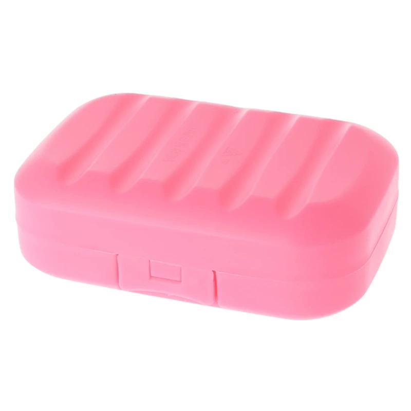 Pink L Мини-чехол для посуды для ванной комнаты, для дома, душа, путешествий, туризма, держатель, контейнер, мыльница, портативный, конфетный цвет, Коробка для мыла, милый диспенсер - Цвет: Pink L