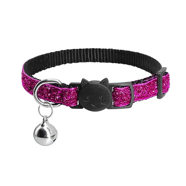 rose red Ошейник для кошек с колокольчиком ошейник для кошек ошейник для щенков ошейник для кошек котенок Чихуахуа ошейник для кошек поводок для домашних собак товары для домашних собак - Цвет: rose red