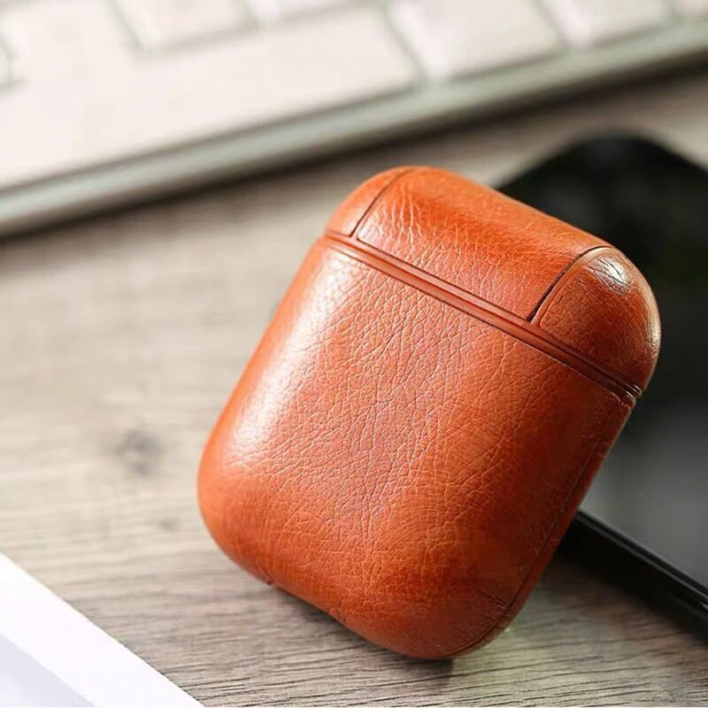 Бизнес-чехол для Apple Airpods чехол для Аксессуары для Airpods беспроводные наушники из искусственной кожи сумка для хранения ремень с кнопками