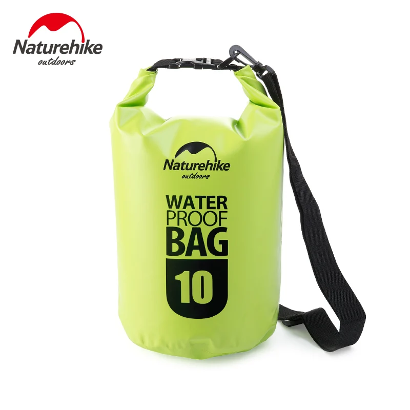 Naturehike 5L/10L/20L водонепроницаемая сумка, Ультралегкая, для улицы, 4 цвета, для мужчин и женщин, 500D, Океанский пакет, дрейфующая посылка, сумка для плавания, сухая сумка - Цвет: Green 10L