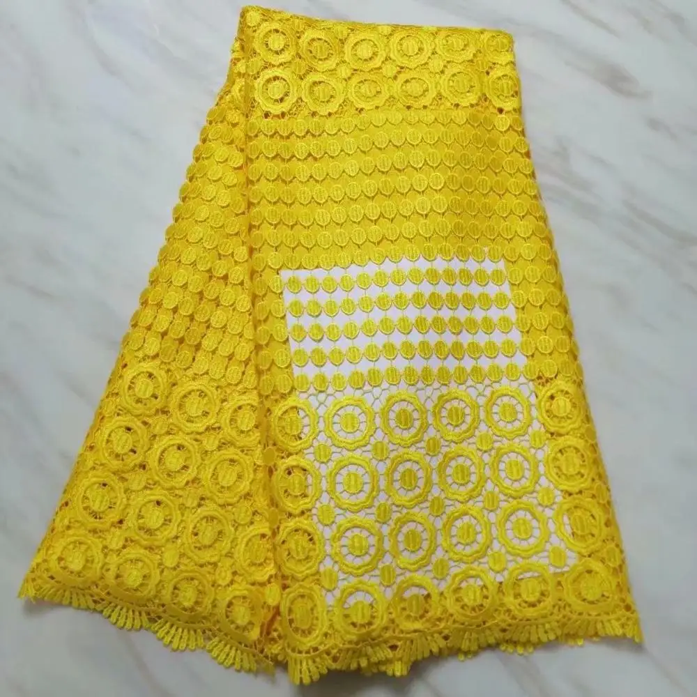 2019 африканская Полиэстеровая гипюрная кружевная ткань в нигерийском стиле