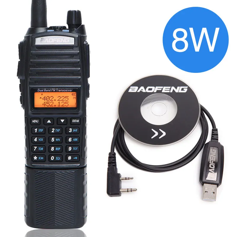 Baofeng UV 82 Plus Walkie Talkie 8 Вт Мощный 3800 мАч Расширенный DC Аккумулятор UV82 Dual PTT Band