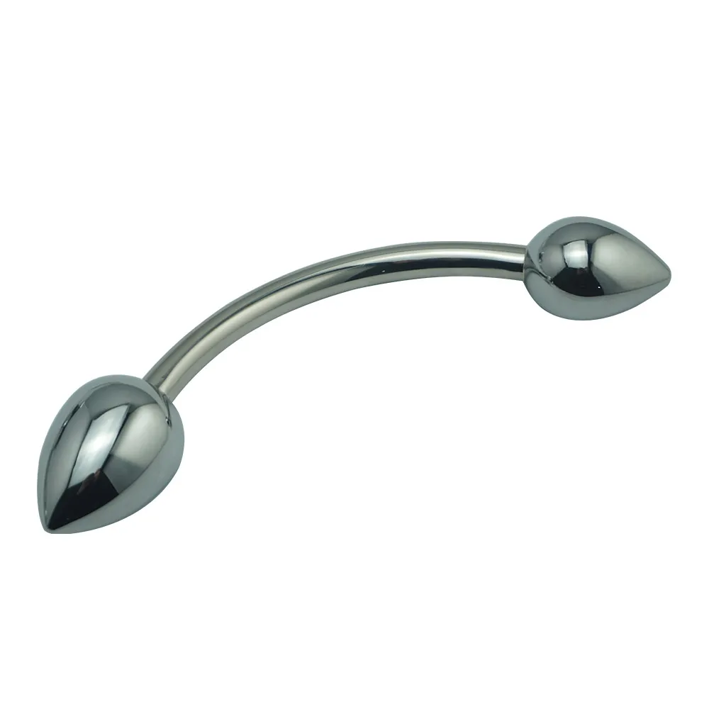 Prostate massager Double dildo Penetration anal beads butt plug metal fake penis prostate SM sex toy for man woman | Красота и