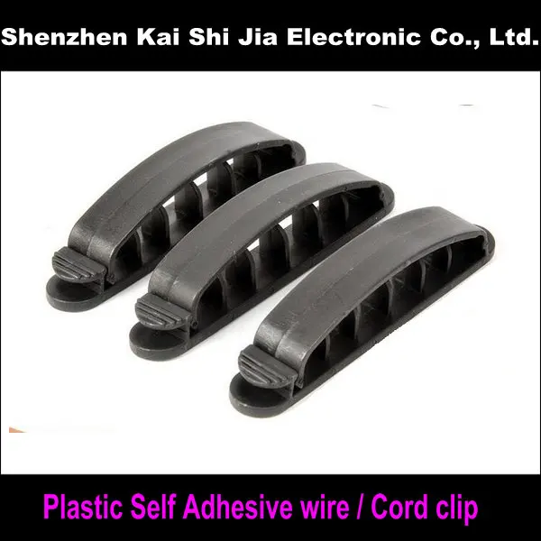 Черный пластиковый самоклеящийся зажим для проводов/проводов | Компьютеры и офис