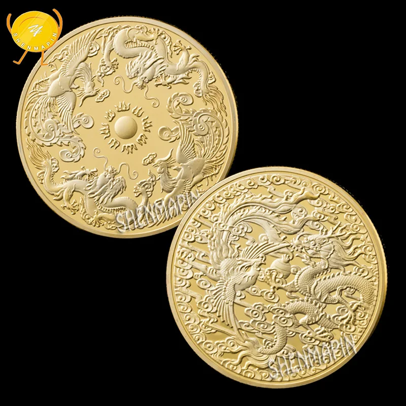 Китайское сокровище Longfeng Chengxiang памятная монета со знаками Зодиака коллекционные