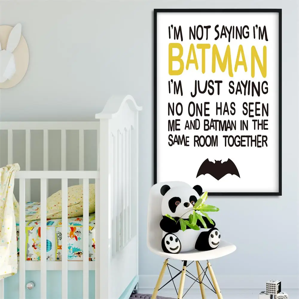 Caroon Бэтмен художественная стена с цитатой забавные постеры и принты