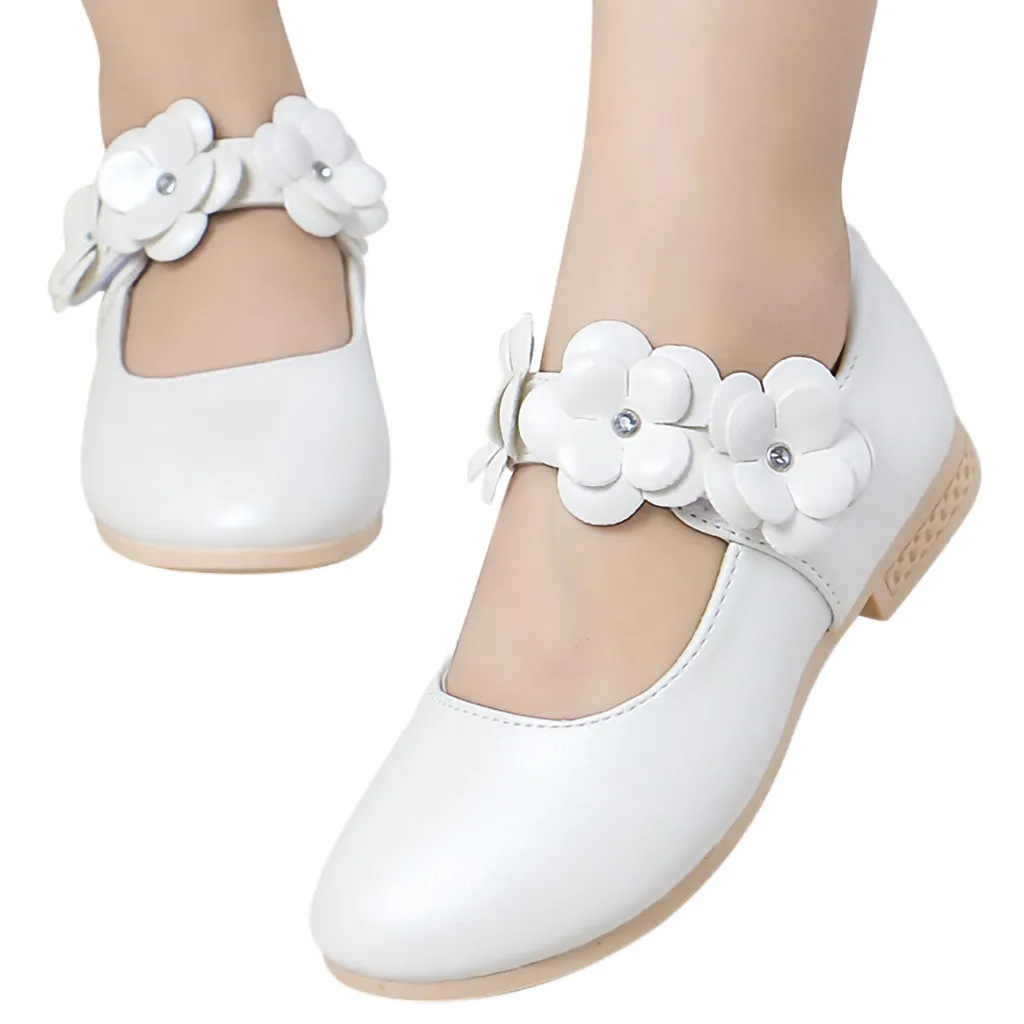 Сандалии для маленьких девочек кожаные босоножки принцессы с цветами обувь