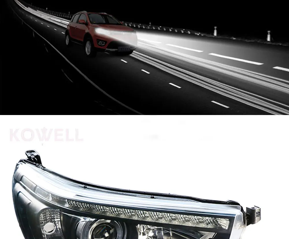 KOWELL автомобильный Стайлинг для Toyota Hilux Vigo фары светодиодный фары DRL Объектив двойной луч ксеноновые автомобильные аксессуары