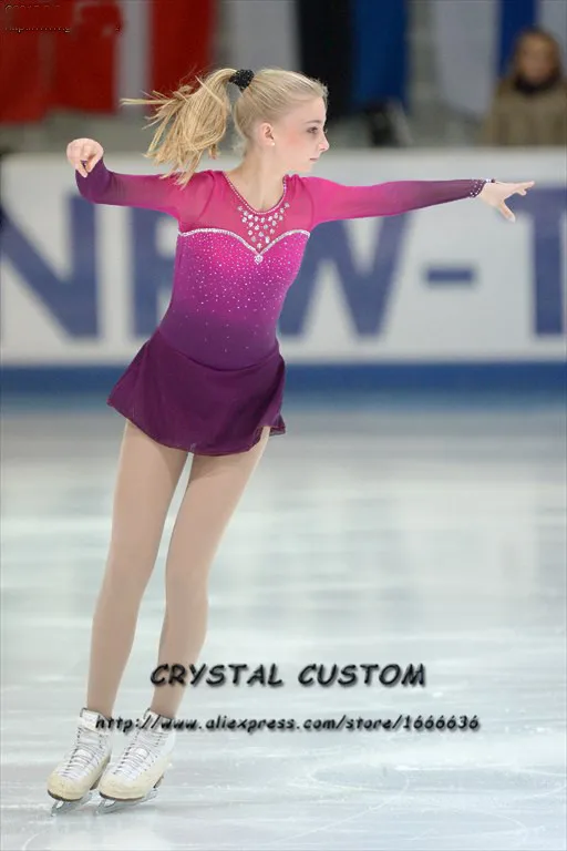 

Children Ice Skating Dresses Graceful New Brand Girls Figure Skating Dress Competition DR4063