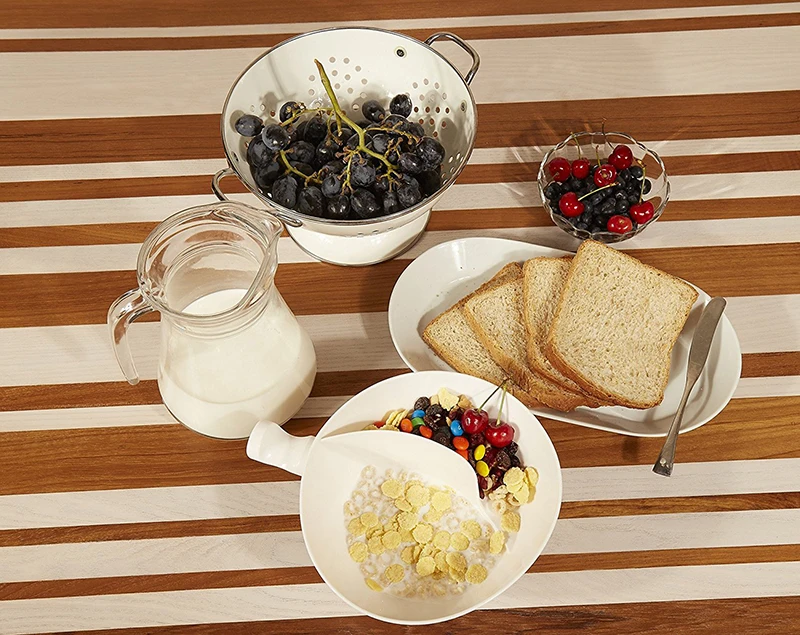 Белая креативная 2 в 1 раздельная миска с ручкой для детской закуски из зерен