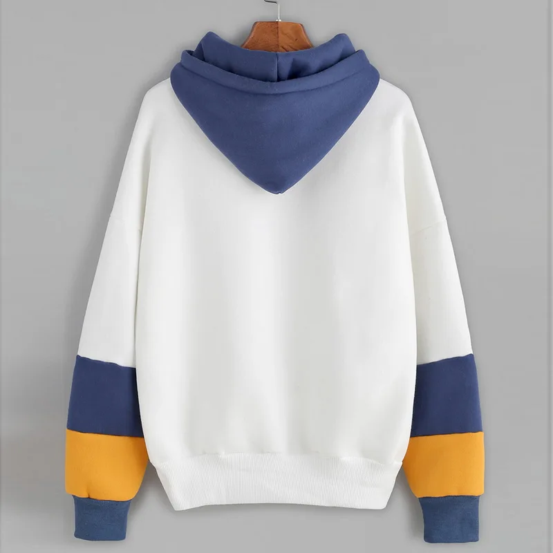 CALOFE Patcwork полосатые толстовки для женщин с капюшоном женская одежда в Корейском