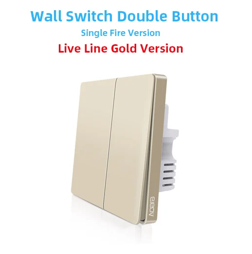 Single Fire Double Обновленный Xiaomi Aqara настенный выключатель Умный светильник ZigBee переключатели дистанционное управление Золотая версия для apple homekit - Цвет: Single Fire Double
