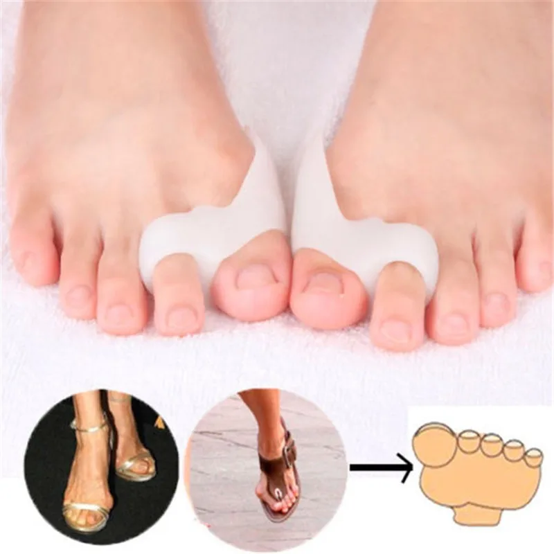 

1Pair Two Hole Silicone Gel Foot Fingers Toe Separator Thumb Valgus Protector Bunion adjuster Hallux Valgus Guard Feet Care Tool