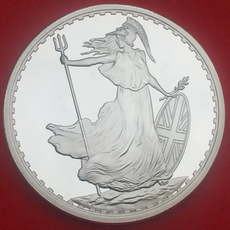 Монета с серебристым покрытием в стиле богини Британия английская мировая
