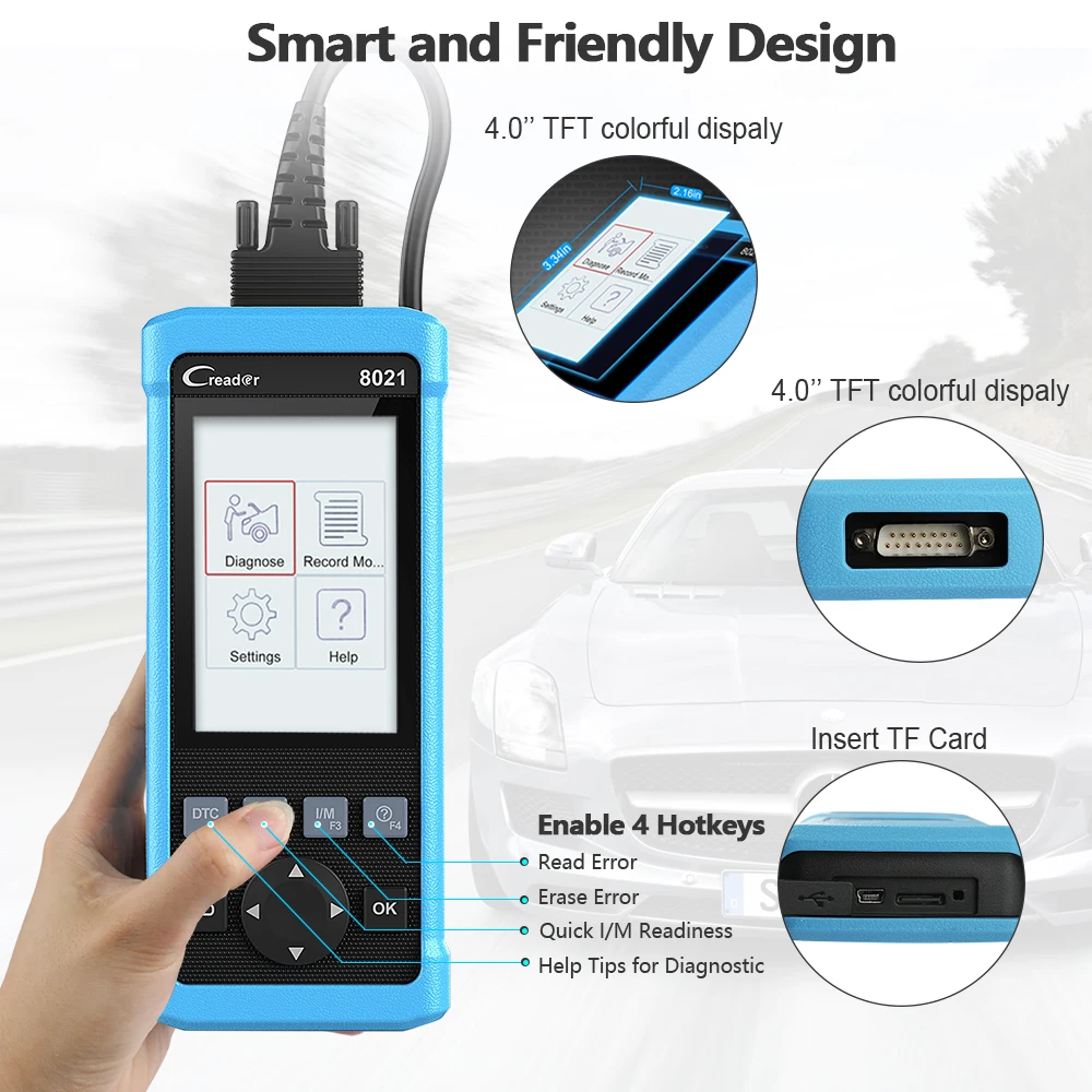 Launch CReader CR8021 OBD2 сканер диагностический для автомобиля DPF регенерация масла сервис