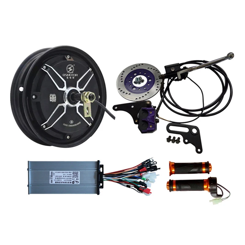 QS 10 дюймов в-Электрический мотор эпицентра деятельности колеса 48v 1000 W электрический скутер конверсионный Наборы с 1000 ватт Скорость контроллер, задние дисковые тормоза дроссельной заслонки