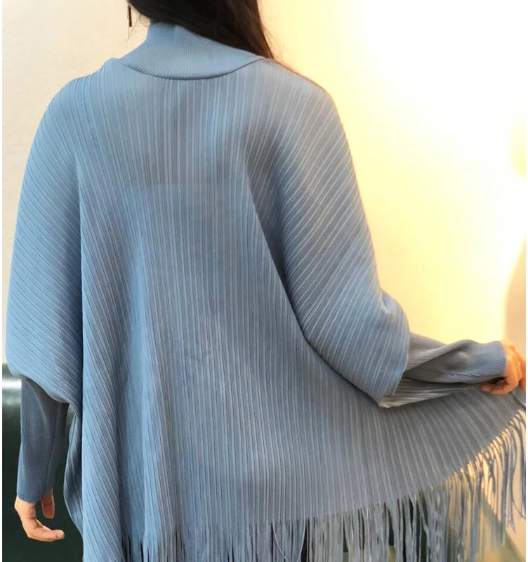 Changpleat 2018 осень новые женские футболки топы Miyak плиссированные водолазка с