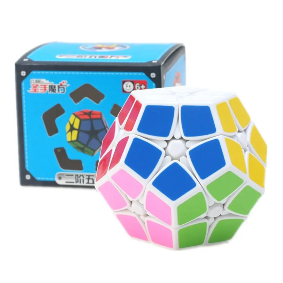 Shengshou 2x2 кубик рубика Megaminx черно белая наклейка 2 слоя Додекаэдр Рубика Кубик