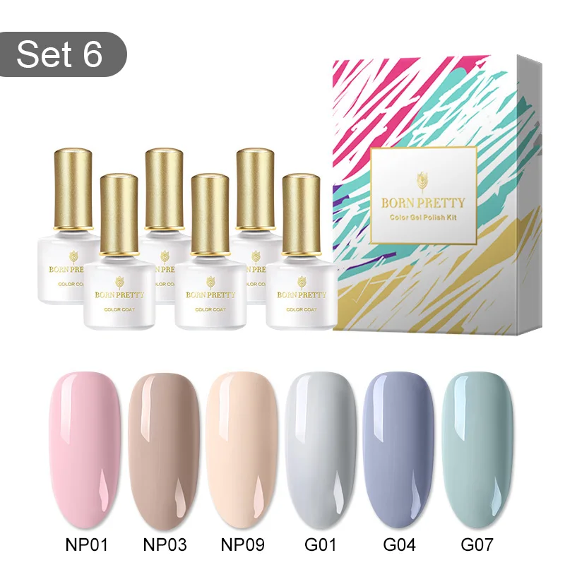 Set 6 Гель-лак для ногтей BORN PRETTY, 6 бутылочек, кошачий глаз, термо меняющий цвет, Гель-лак для ногтей, впитывающий УФ-лак для ногтей - Цвет: Set 6