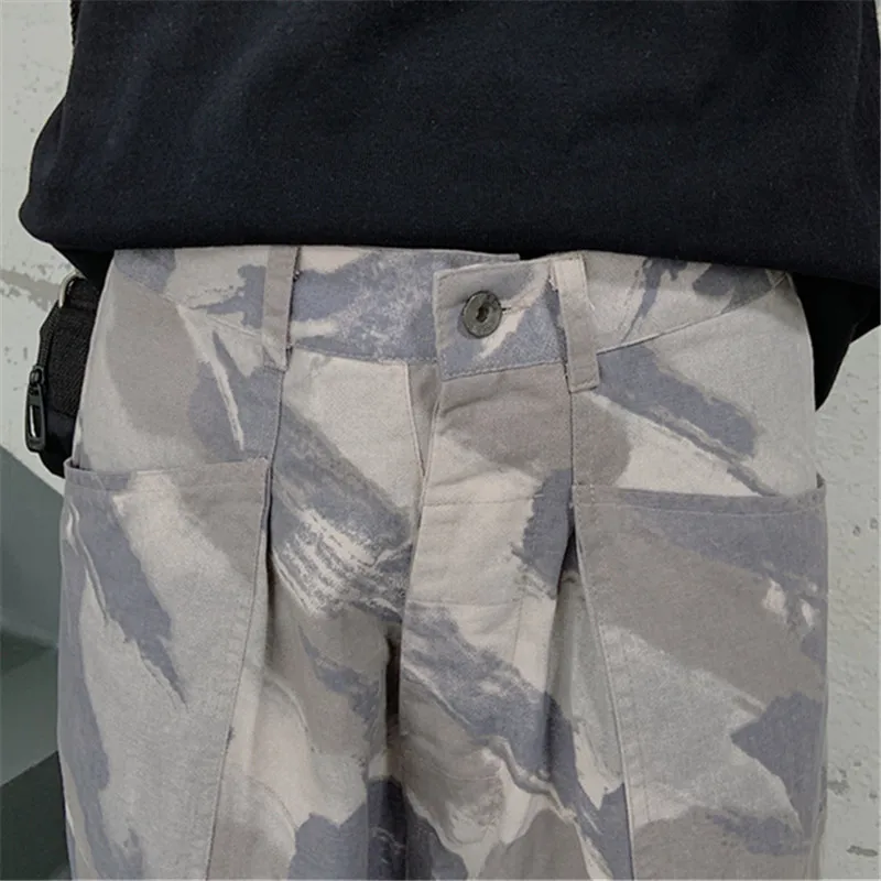 Брюки мужские камуфляжные с низким шаговым швом свободные Джоггеры в стиле хип