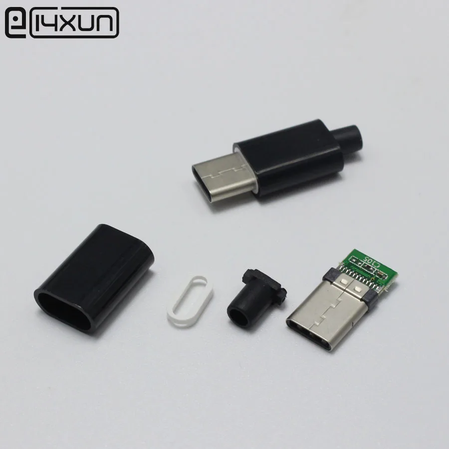 Штепсельная Вилка USB 3. 0 Type C (папа) чёрная стандартная 4 в 1 комплект|connector plug|connector