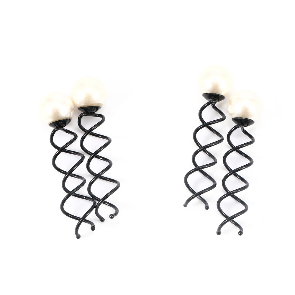 4 шт. для девочек большие жемчужные спиральные шпильки волос заколки аксессуары