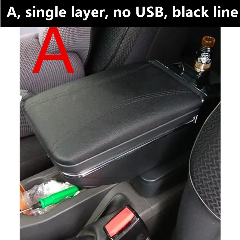 A black black line Для TOYOTA Wigo подлокотник коробка центральный магазин содержание коробка Подстаканник Пепельница интерьер автомобиля-Стайлинг украшения Аксессуары - Название цвета: A black black line