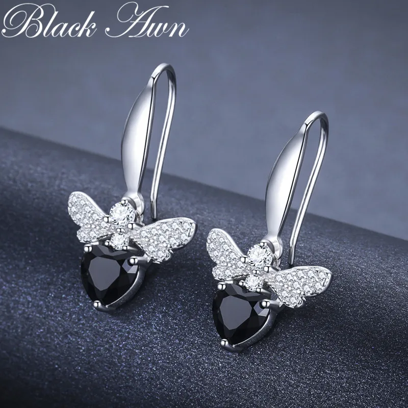 Женские серьги-подвески с шпинелем Black Awn модные ювелирные украшения из