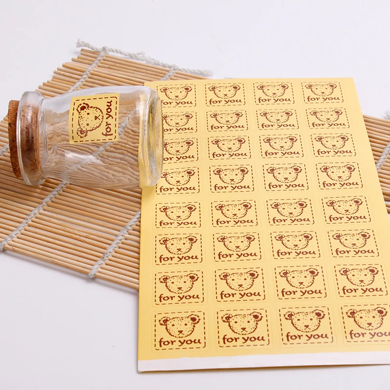 320 шт. самоклеящиеся наклейки для выпечки 2 4x2 4 см|bear love|bear stickerbear package |