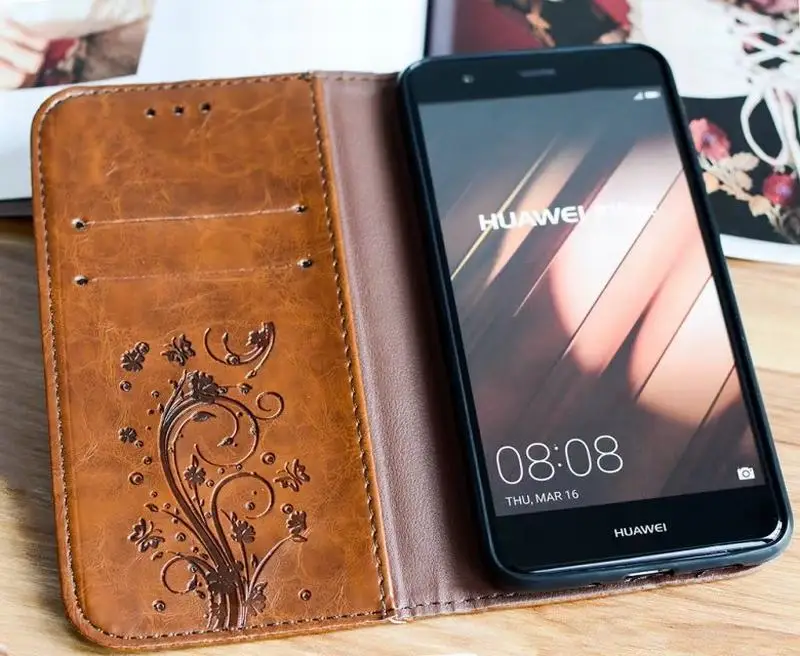 Тисненый кожаный чехол-книжка для huawei P20 Lite Honor 8 Lite P10 P9 P8 P30 Pro Y9 mate 9, чехол с цветком и магнитным бумажником