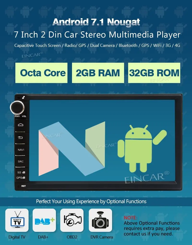 Беспроводная камера + Android 7 1 автомобильное радио стерео ''без DVD 2 Din