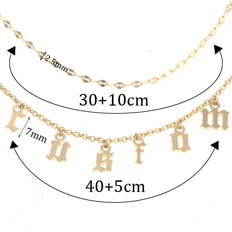 Многослойное ожерелье DUOYING с подвеской в виде букв под заказ именем знаменитости