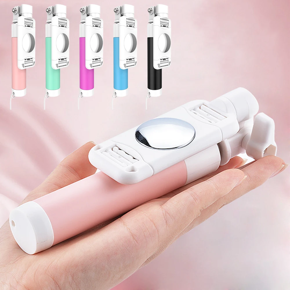 Универсальный мини-монопод Macaron Цвета Выдвижная селфи палка для IPhone 6 S Plus 5 5S 360
