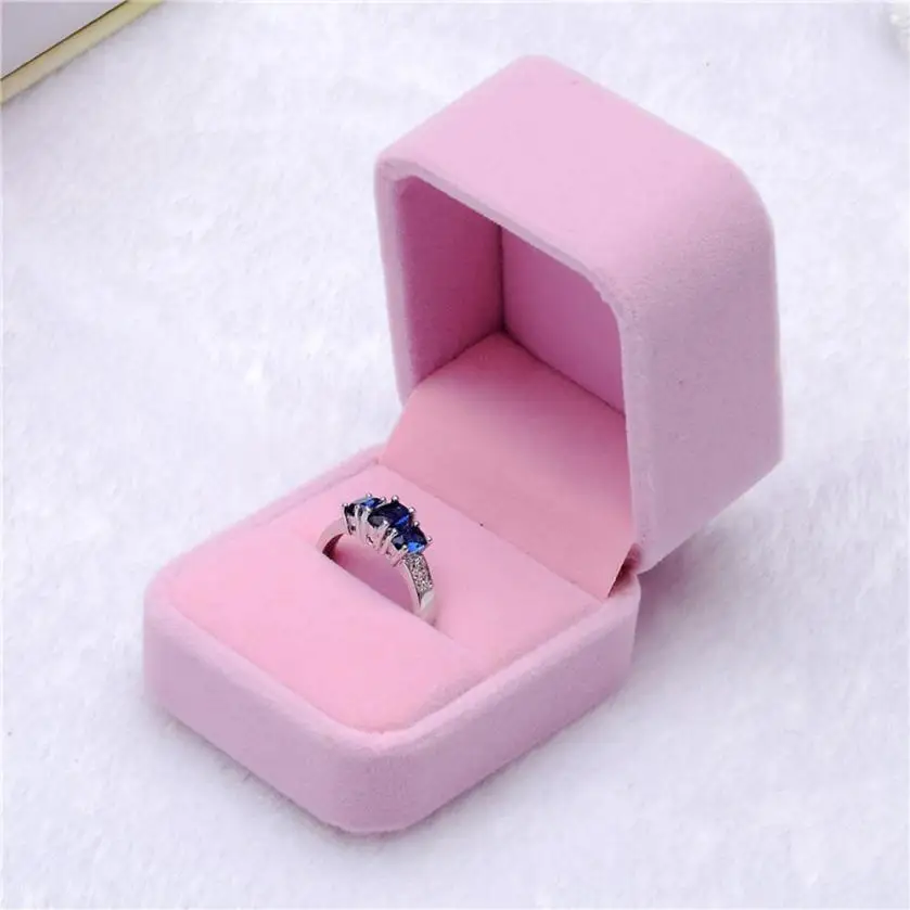 Ring Box 1 шт. розовый чехол для ювелирных изделий, серьги, ожерелья, браслеты, бархатная подарочная коробка - Цвет: Ring Box