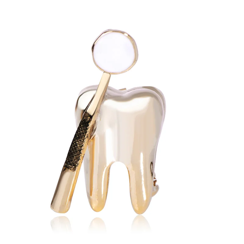 Gold color Blucome модные броши рот зеркало золотой цвет эмали ювелирные изделия дети Женские Доктор вечерние свитер шарф одежда пальто подарки - Окраска металла: Gold color