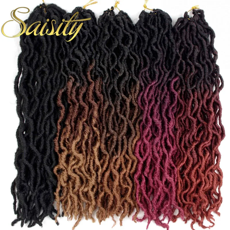Saisity 18 дюймов мягкие вязанные крючком косы Dread волосы синтетические для